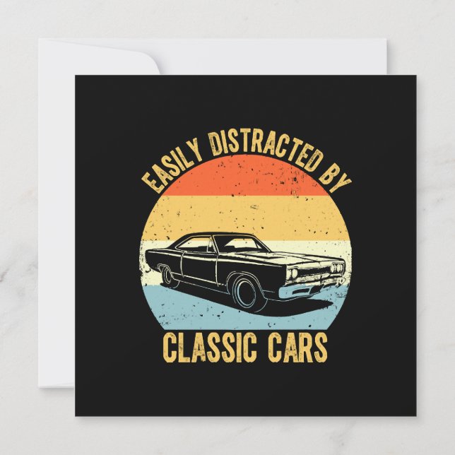 Einfach abgelenkt durch Oldtimer Einladung (Rückseite)