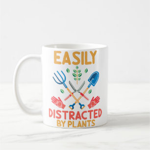 Einfach abgelenkt durch Pflanzen Lustige Gartenarb Kaffeetasse