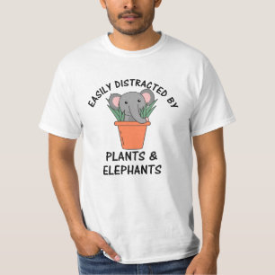 Einfach abgelenkt durch Pflanzen und Elefanten Vin T-Shirt