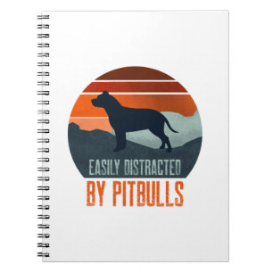 Einfach abgelenkt durch Pitbulls Gassigehen Notizblock