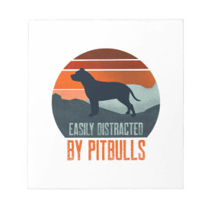 Einfach abgelenkt durch Pitbulls Hunde Spaziergang Notizblock