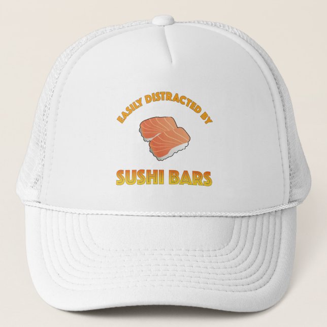 Einfach abgelenkt durch Sushi-Bars Truckerkappe (Vorderseite)