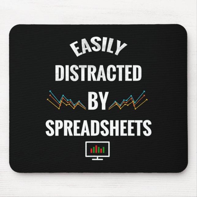 Einfach abgelenkt durch Tabellen Statistiken Versi Mousepad (Vorne)