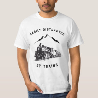 Einfach abgelenkt durch Züge Lustiges Eisenbahn-T- T-Shirt