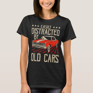 Einfach abgelenkt von alten Autos, lustig, vintage T-Shirt