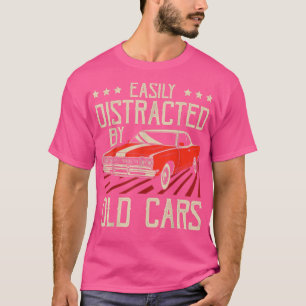 Einfach abgelenkt von alten Autos, lustig, vintage T-Shirt