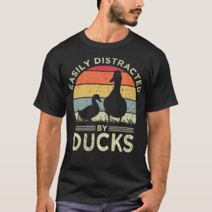 Einfach abgelenkt von Enten Lustige Vintage-Entenl T-Shirt