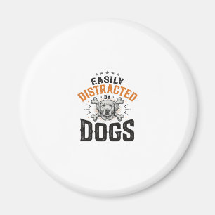 Einfach abgelenkt von Hunden Vintage Hundeliebhabe Magnet
