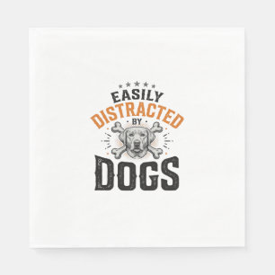Einfach abgelenkt von Hunden Vintage Hundeliebhabe Serviette