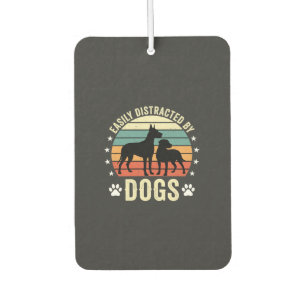Einfach abgelenkt von Hunden Vintage Retro Sonnenu Autolufterfrischer