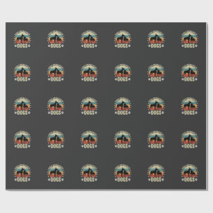Einfach abgelenkt von Hunden Vintage Retro Sonnenu Geschenkpapier
