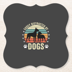 Einfach abgelenkt von Hunden Vintage Retro Sonnenu Untersetzer