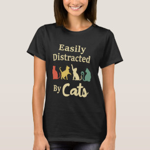 Einfach abgelenkt von Katzen Lustiger Katzenliebha T-Shirt