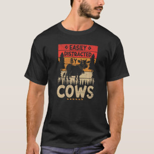 Einfach abgelenkt von Kühen Ernte Landwirtschaft S T-Shirt