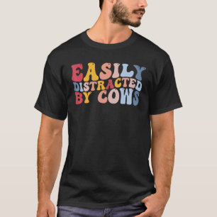 Einfach abgelenkt von Kühen Lustige Färse Rindvieh T-Shirt