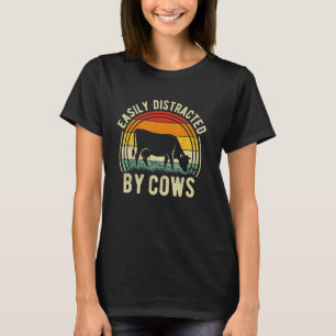 Einfach abgelenkt von Kühen Lustige Kuh Bauernhof T-Shirt