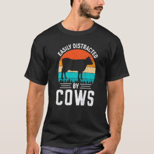 Einfach abgelenkt von Kühen Lustige süße Kuh Tier  T-Shirt