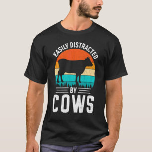 Einfach abgelenkt von Kühen Lustige süße Kuh Tier T-Shirt