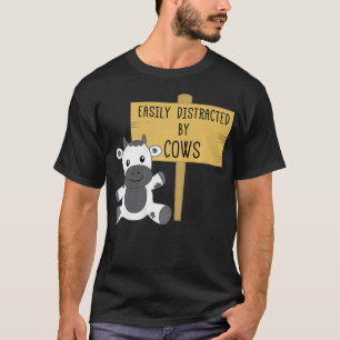 Einfach abgelenkt von Kühen Lustiges Bauernhof-Tie T-Shirt