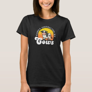 Einfach abgelenkt von Kühen Tier Retro Vintage T-Shirt