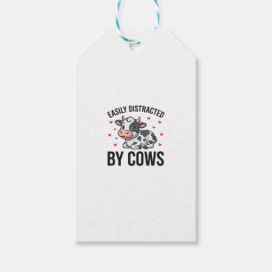 Einfach abgelenkt von Kühen Vintage Kuh Grafik_1 Geschenkanhänger