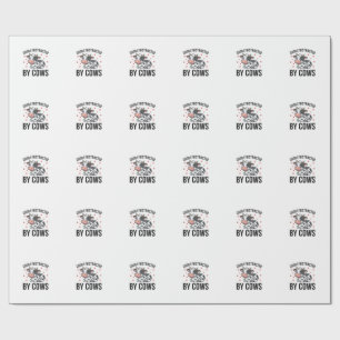 Einfach abgelenkt von Kühen Vintage Kuh Grafik_1 Geschenkpapier