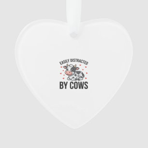 Einfach abgelenkt von Kühen Vintage Kuh Grafik_1 Ornament