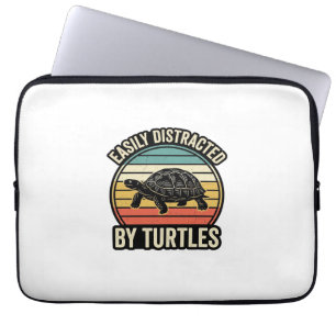 Einfach abgelenkt von Schildkröten Vintage Grafik- Laptopschutzhülle