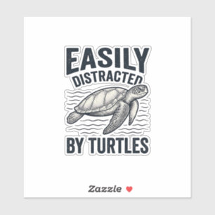 Einfach abgelenkt von Schildkröten Vintage-Shirt-D Aufkleber