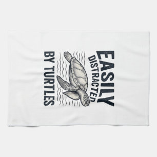 Einfach abgelenkt von Schildkröten Vintage-Shirt-D Geschirrtuch