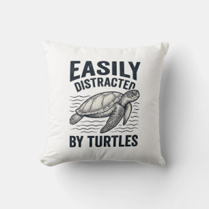 Einfach abgelenkt von Schildkröten Vintage-Shirt-D Kissen