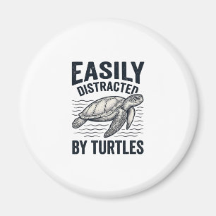 Einfach abgelenkt von Schildkröten Vintage-Shirt-D Magnet