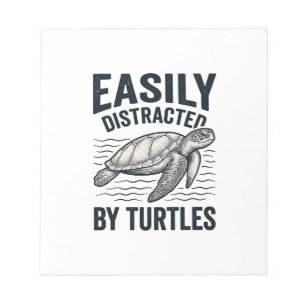 Einfach abgelenkt von Schildkröten Vintage-Shirt-D Notizblock