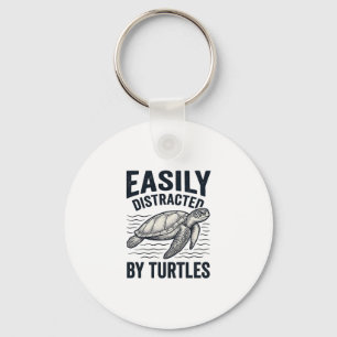 Einfach abgelenkt von Schildkröten Vintage-Shirt-D Schlüsselanhänger