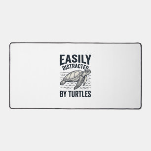Einfach abgelenkt von Schildkröten Vintage-Shirt-D Schreibtischunterlage