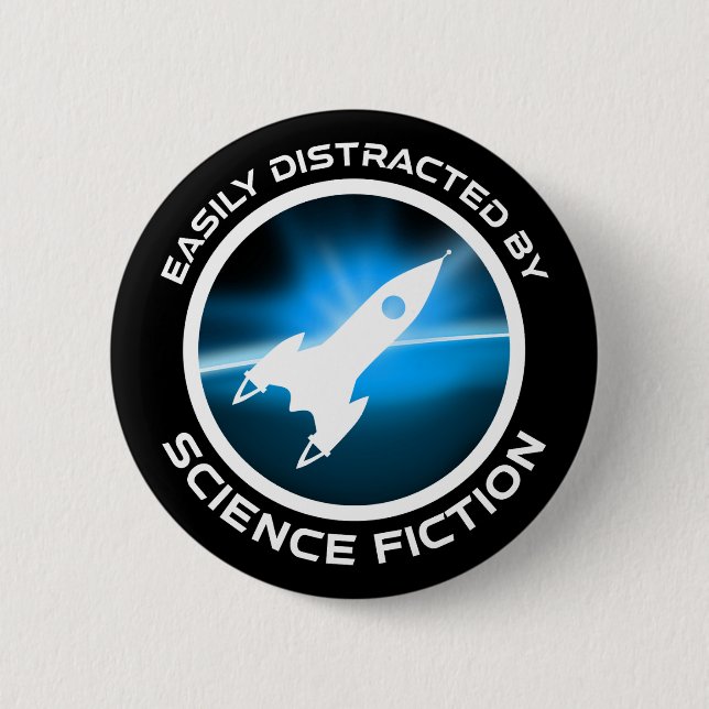 Einfach abgelenkt von Science-Fiction Button (Vorderseite)