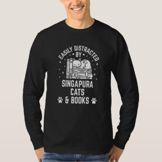 Einfach abgelenkt von Singapura-Katze und Büchern T-Shirt