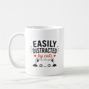 Einfach abgelenkt von süßen Katzen Minimaler Katze Kaffeetasse