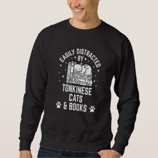 Einfach abgelenkt von Tonkinese-Katze und Büchern Sweatshirt