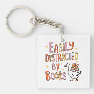Einfach ablenkbar durch Bücher Schlüsselanhänger