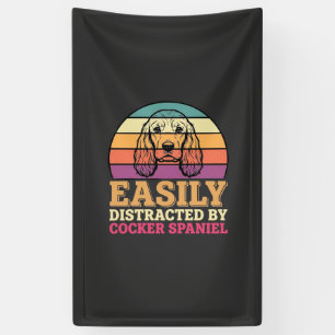 Einfach ablenkbar durch Cocker Spaniel Retro Hund Banner