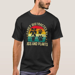 Einfach ablenkbar durch Hund und Pflanzen Retro-Ga T-Shirt
