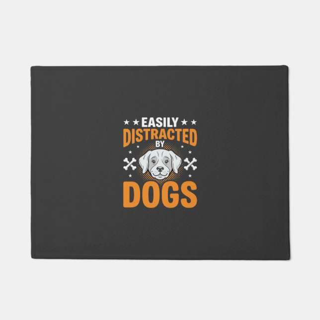 Einfach ablenkbar durch Hunde Fußmatte (Vorderseite)