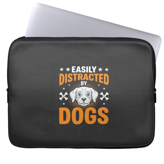 Einfach ablenkbar durch Hunde Laptopschutzhülle (Vorderseite)