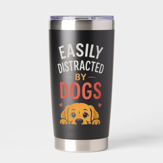 Einfach Ablenkbar Durch Hunde Lustiges Hundebesitz Thermobecher (Vorderseite)