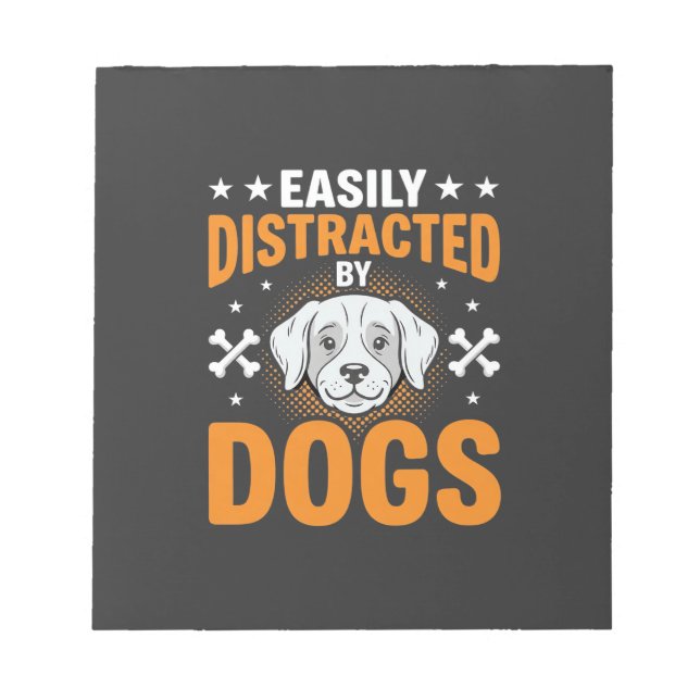 Einfach Ablenkbar Durch Hunde Notizblock (Vorderseite)