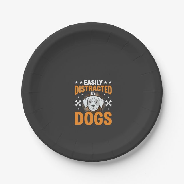 Einfach Ablenkbar Durch Hunde Pappteller (Vorderseite)