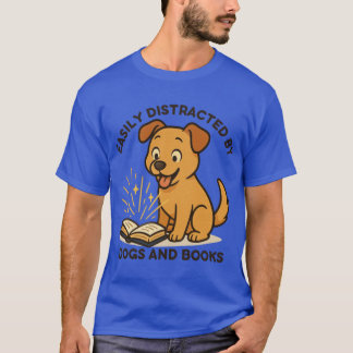 Einfach ablenkbar durch Hunde und Buch Jungen T-Shirt