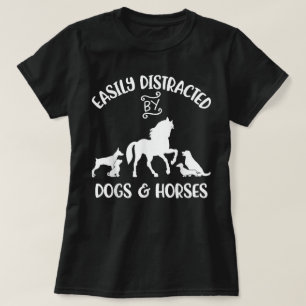 Einfach Ablenkbar Durch Hunde und Pferde Frauen Ki T-Shirt