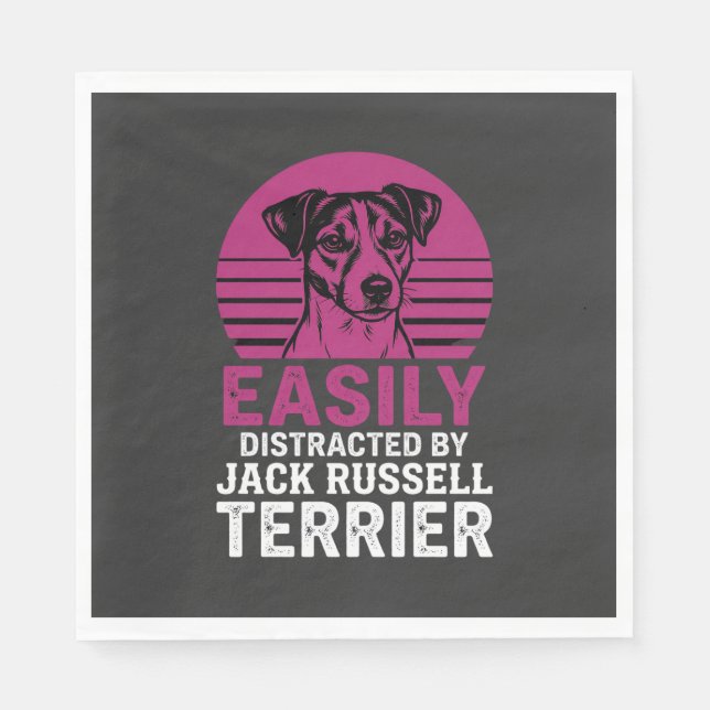Einfach ablenkbar durch Jack Russell Terrier Serviette (Vorderseite)